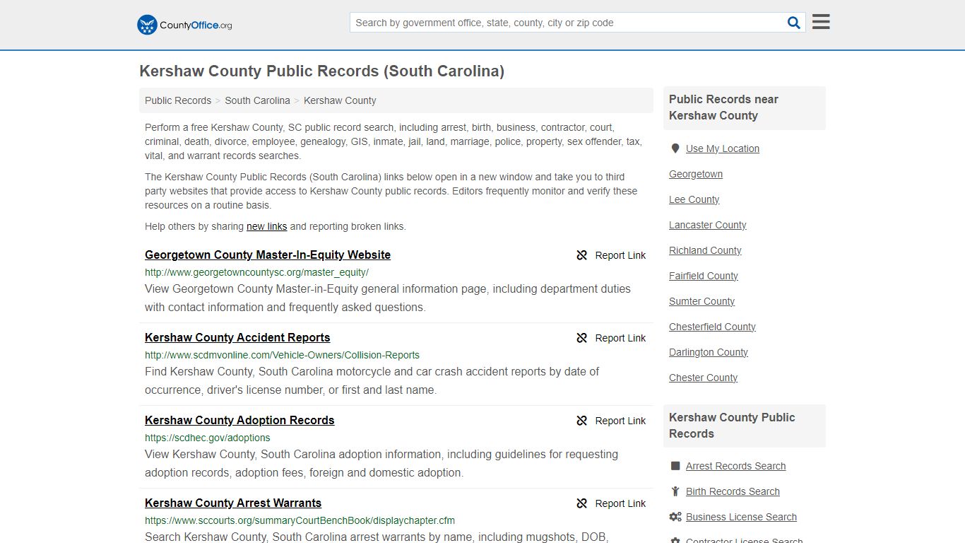 Kershaw County Public Records (South Carolina) - County Office